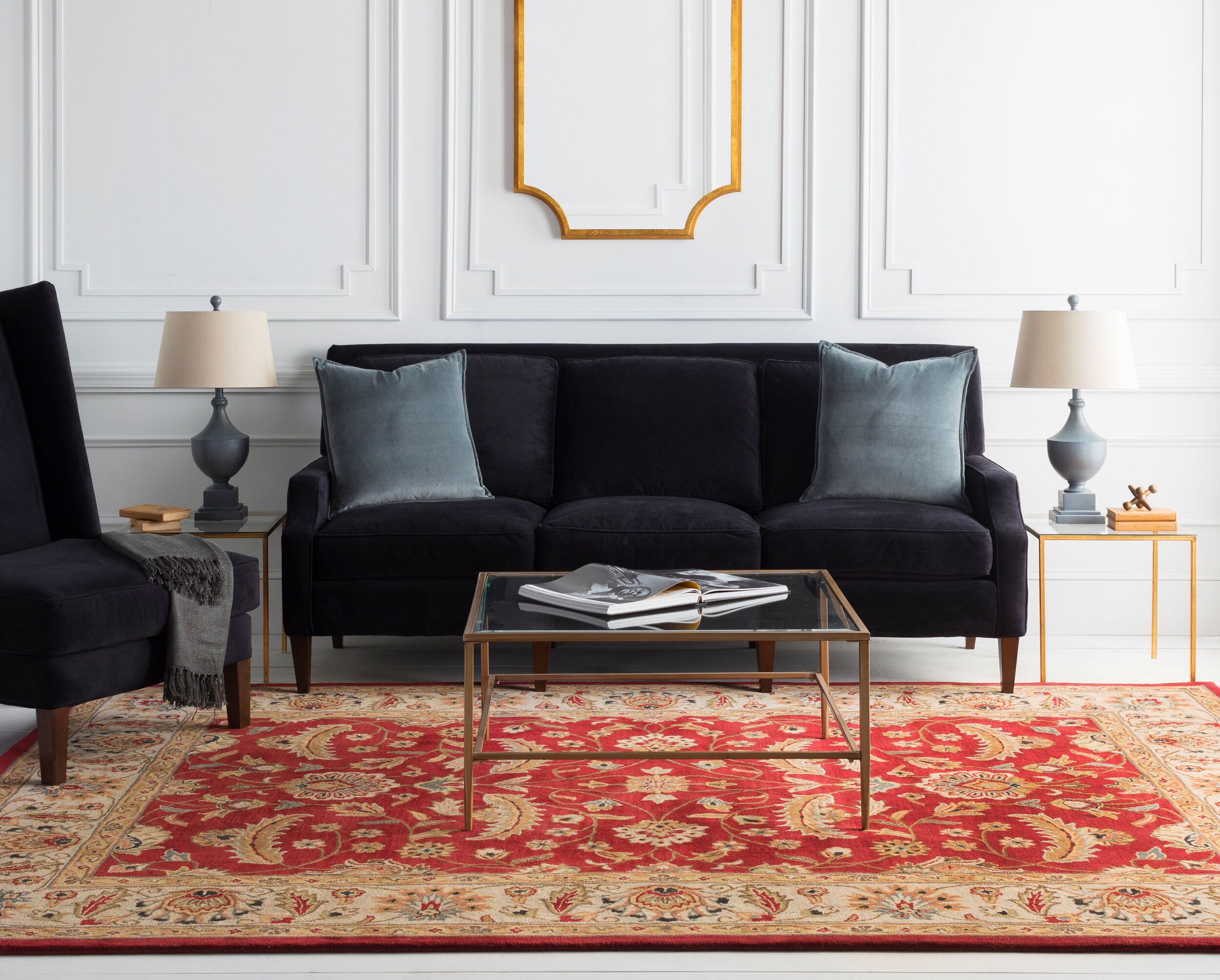 Hand-Tufted Caesar Multicolor Rust and Beige Wool Rug