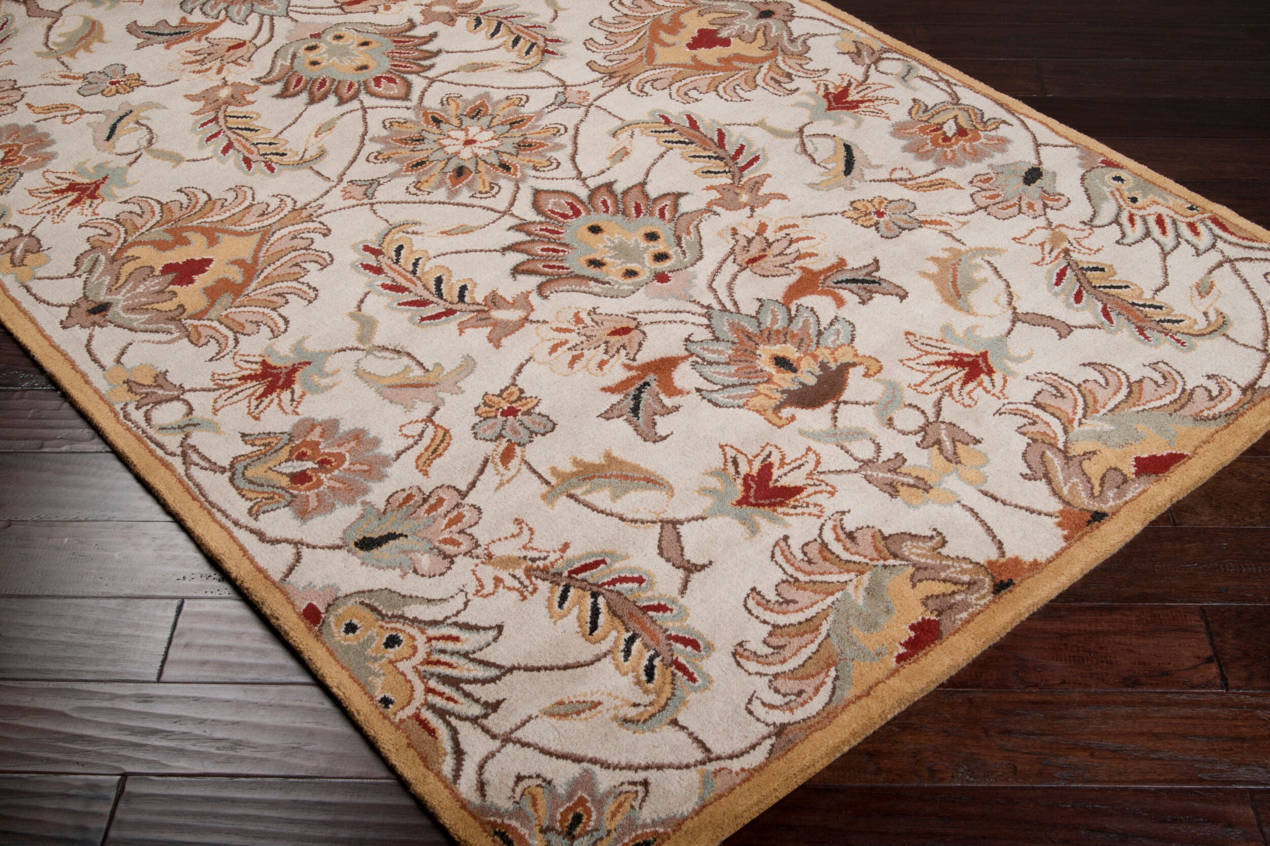 Hand-Tufted Caesar Gray and Tan shaded Multicolor Wool Rug