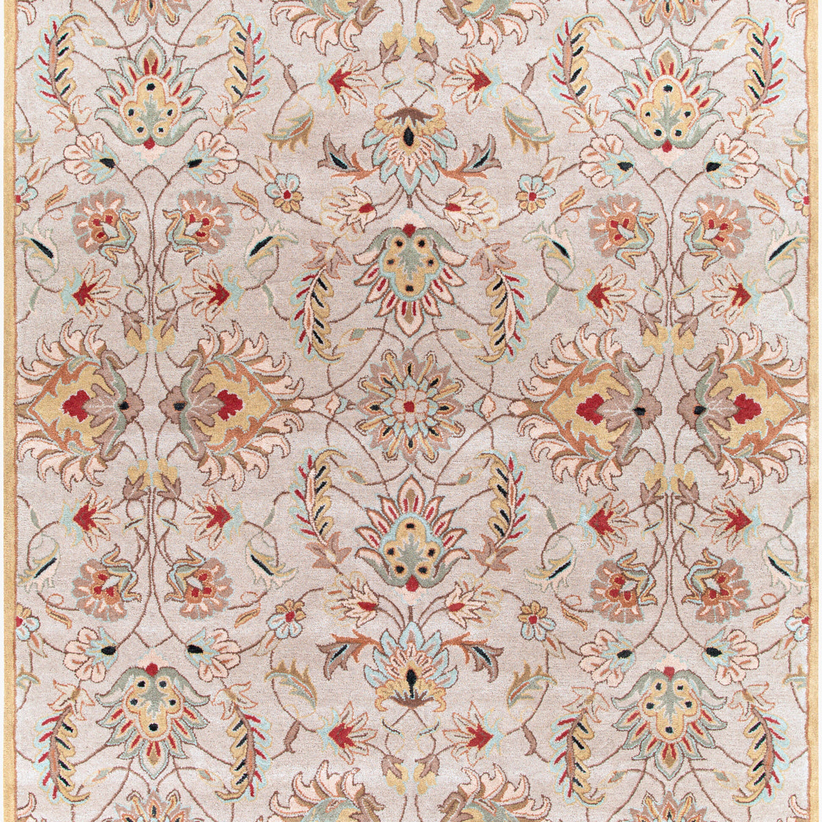 Hand-Tufted Caesar Gray and Tan shaded Multicolor Wool Rug