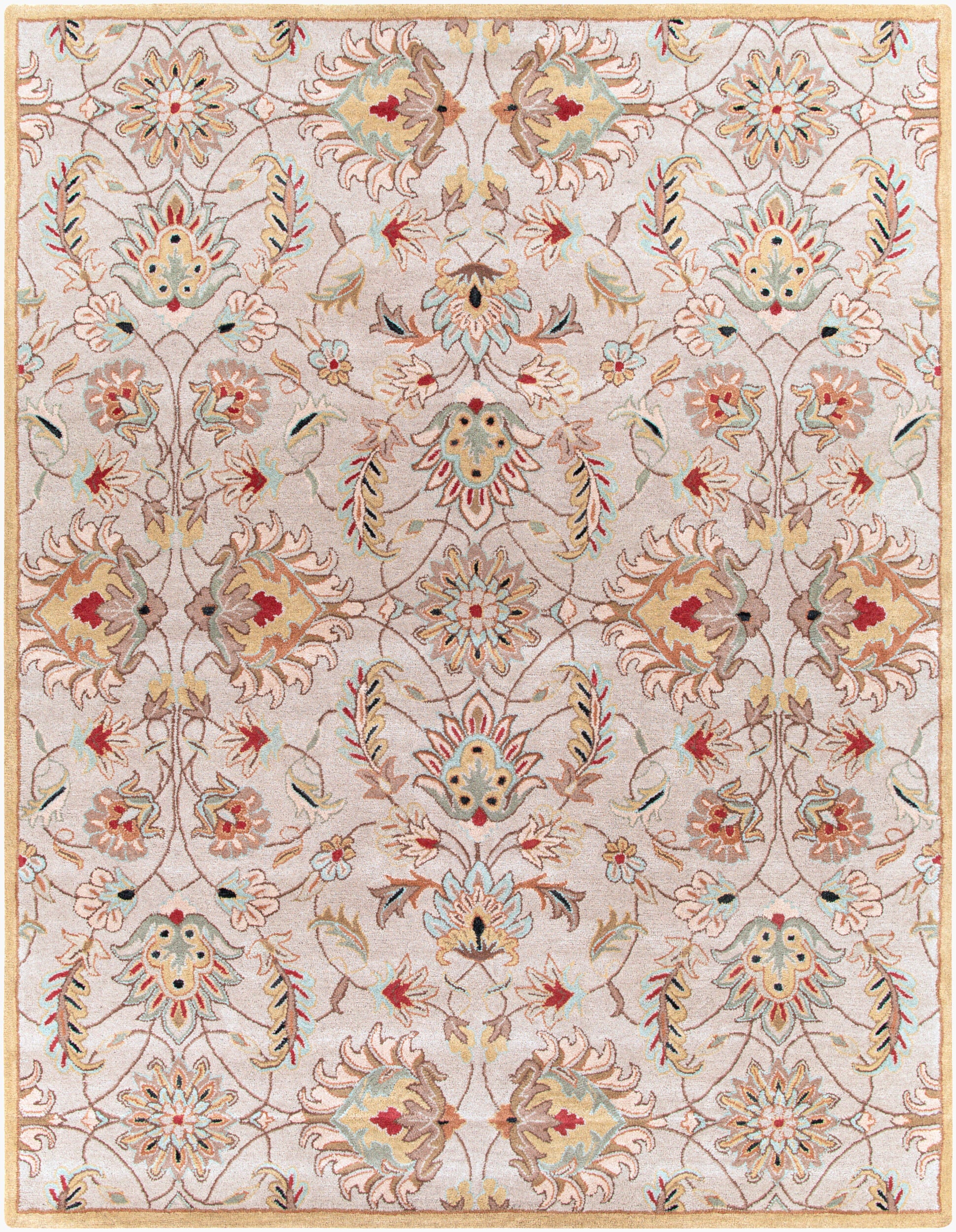 Hand-Tufted Caesar Gray and Tan shaded Multicolor Wool Rug