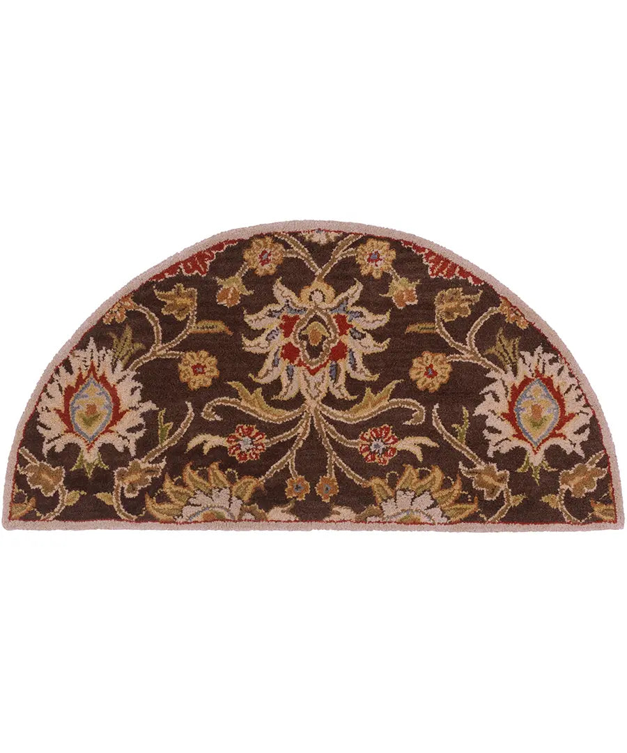 Hand Tufted Oriental & Traditional Caesar Dark Brown Wool Rug