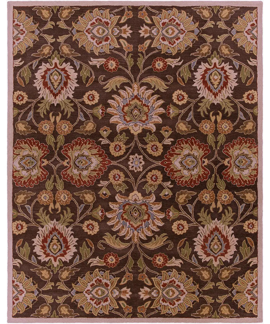 Hand Tufted Oriental & Traditional Caesar Dark Brown Wool Rug