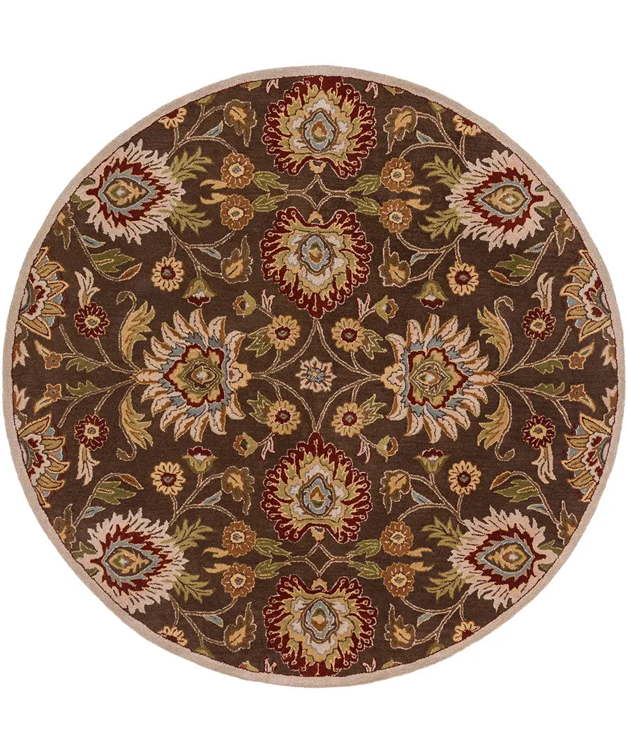 Hand Tufted Oriental & Traditional Caesar Dark Brown Wool Rug