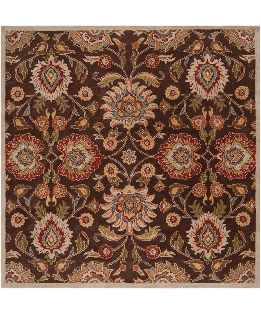 Hand Tufted Oriental & Traditional Caesar Dark Brown Wool Rug