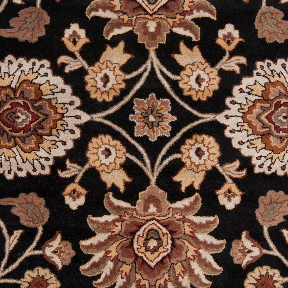 Hand-Tufted Caesar Floral Black Wool Rug