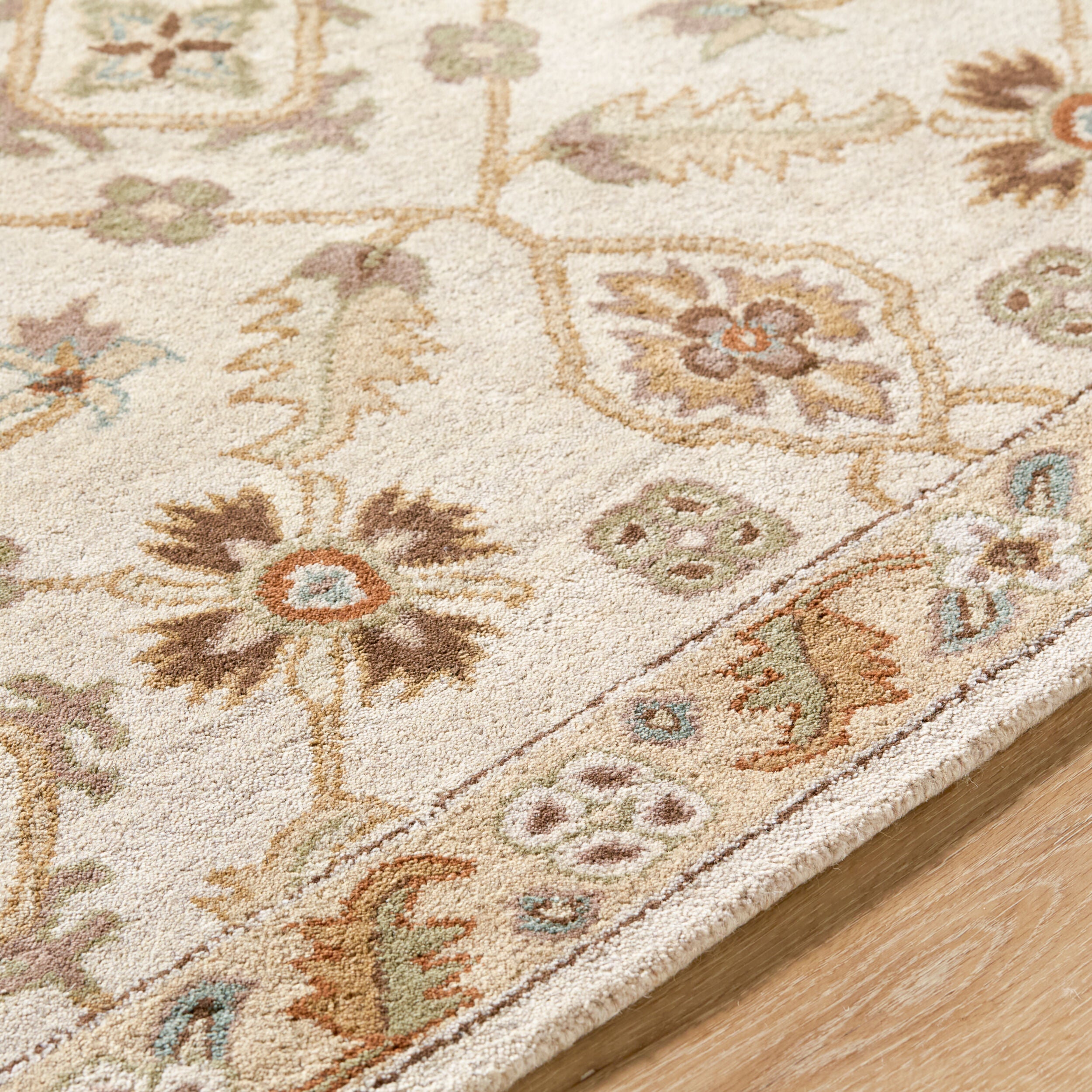 Hand-Tufted Caesar Mysore Harvest Designed Dusty Sage Wool Rug