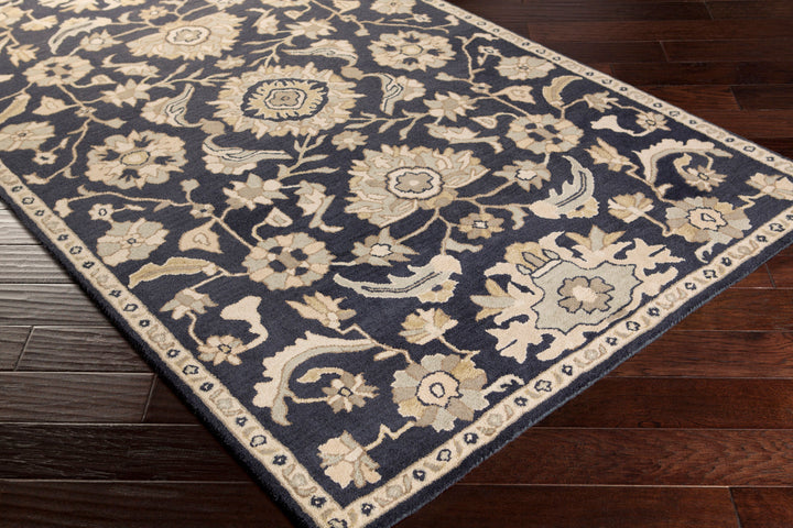 Hand-Tufted Caesar Rustic Ink Blue Traditional Wool Rug