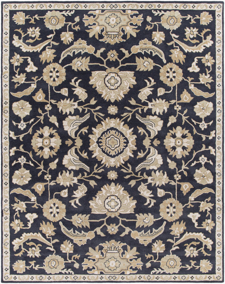 Hand-Tufted Caesar Rustic Ink Blue Traditional Wool Rug