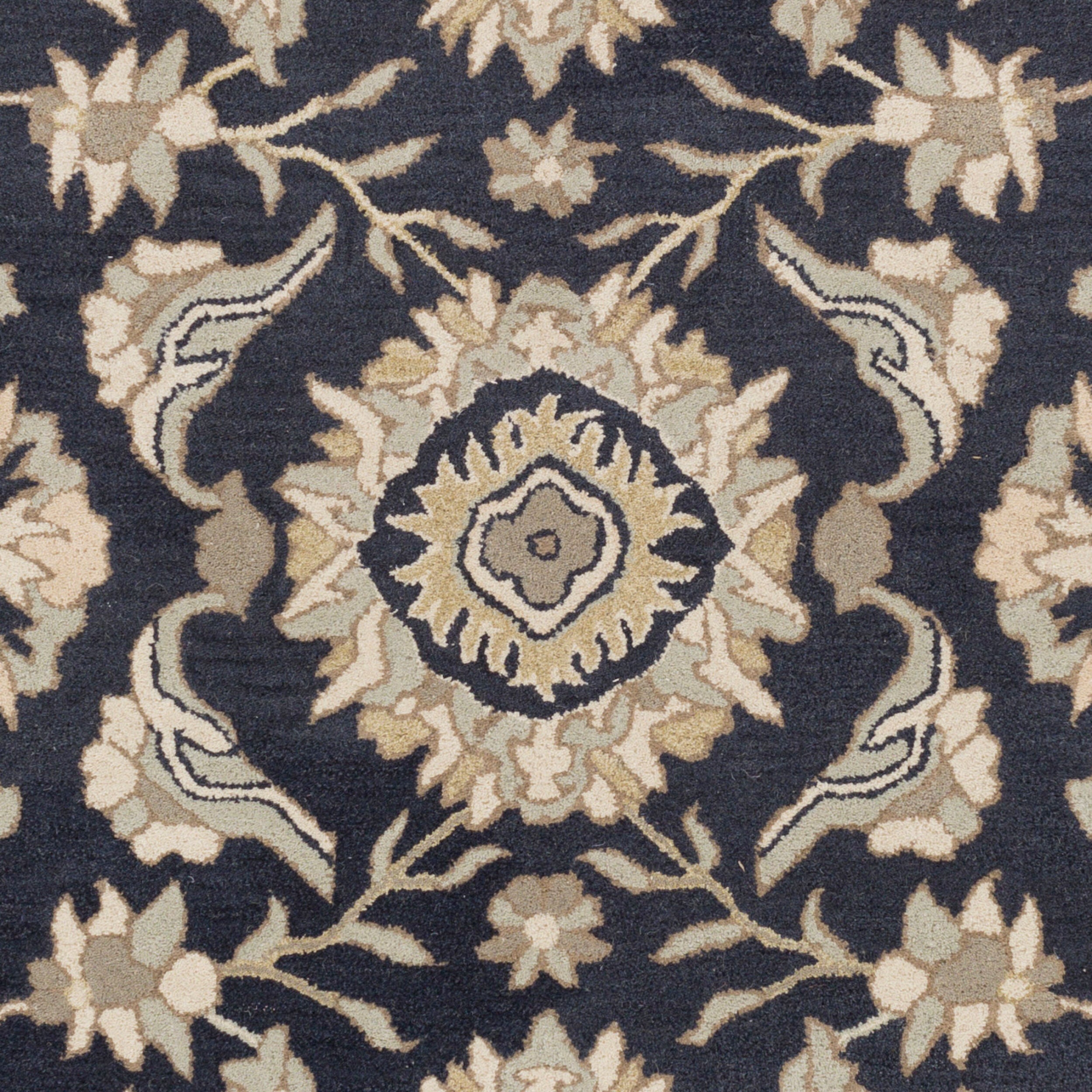Hand-Tufted Caesar Rustic Ink Blue Traditional Wool Rug