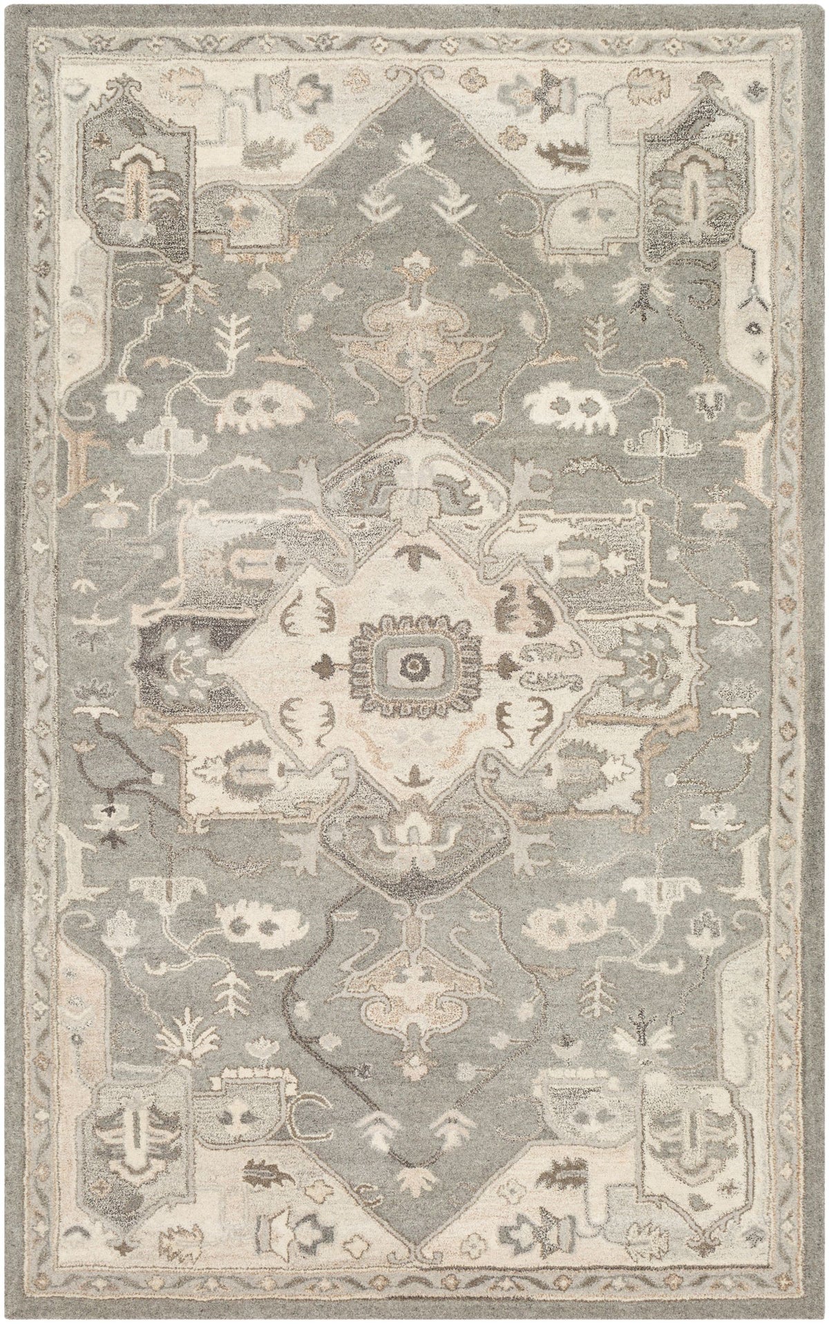 Rustic Wool Rug Caesar Charcoal Wool Rug – Rustic Hand-Tufted Heritage Design