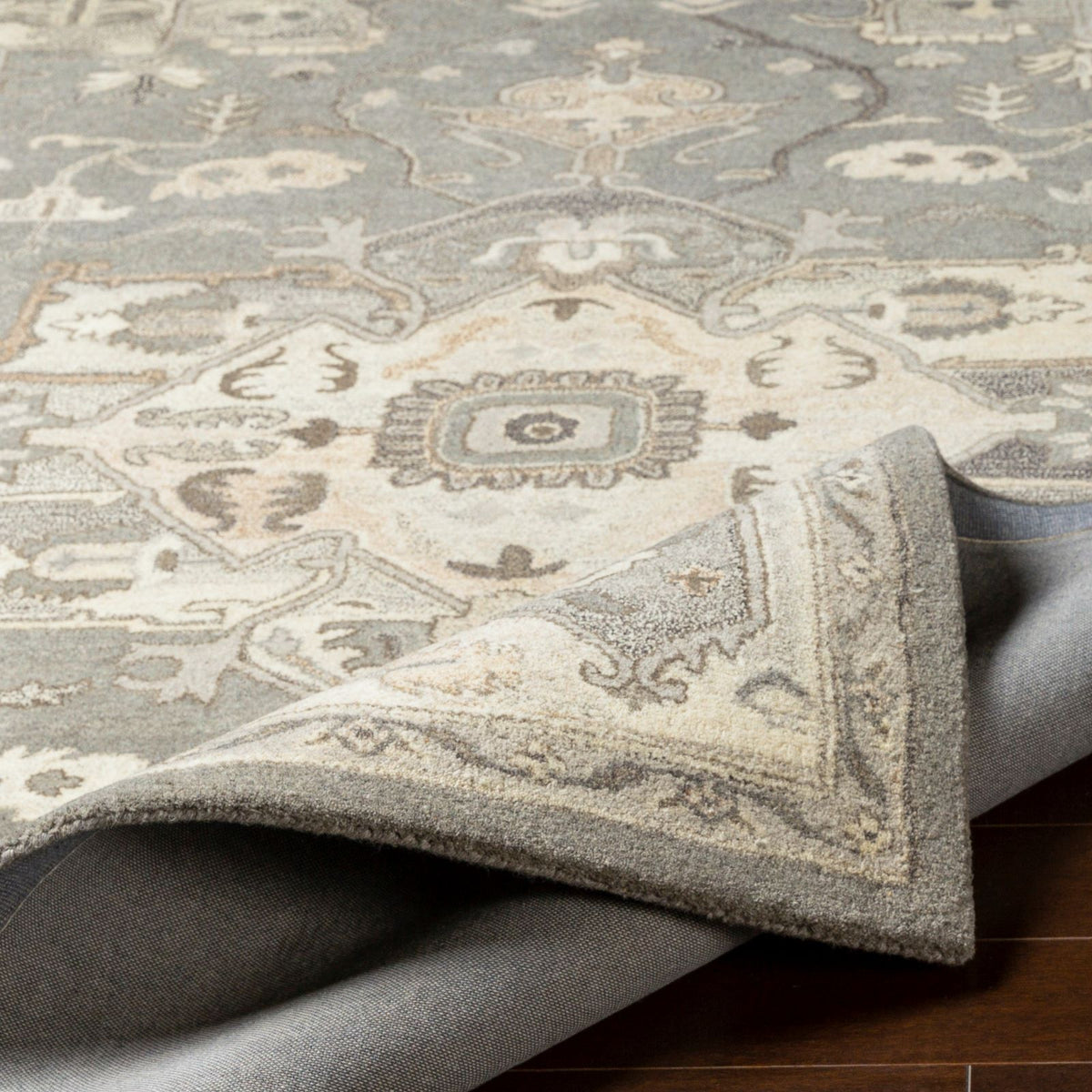Rustic Wool Rug Caesar Charcoal Wool Rug – Rustic Hand-Tufted Heritage Design