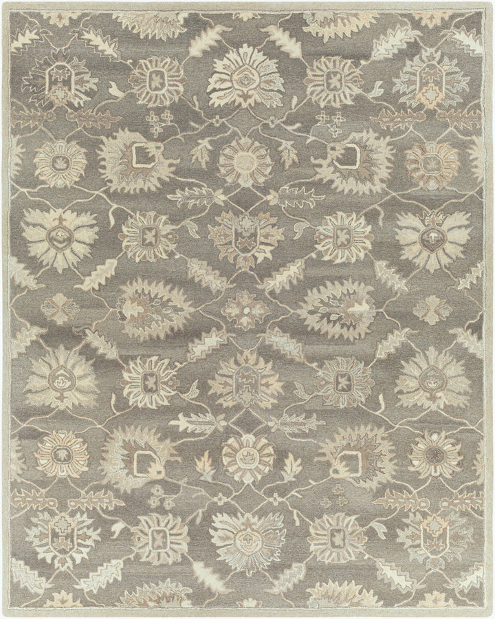 Caesar Hand-Tufted Wool Rug, Traditional Charcoal Design