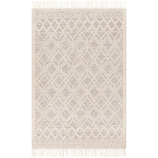 Hand Woven Casa DeCampo Ivory and Black Wool Rug