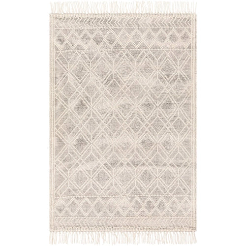 Hand Woven Casa DeCampo Ivory and Black Wool Rug