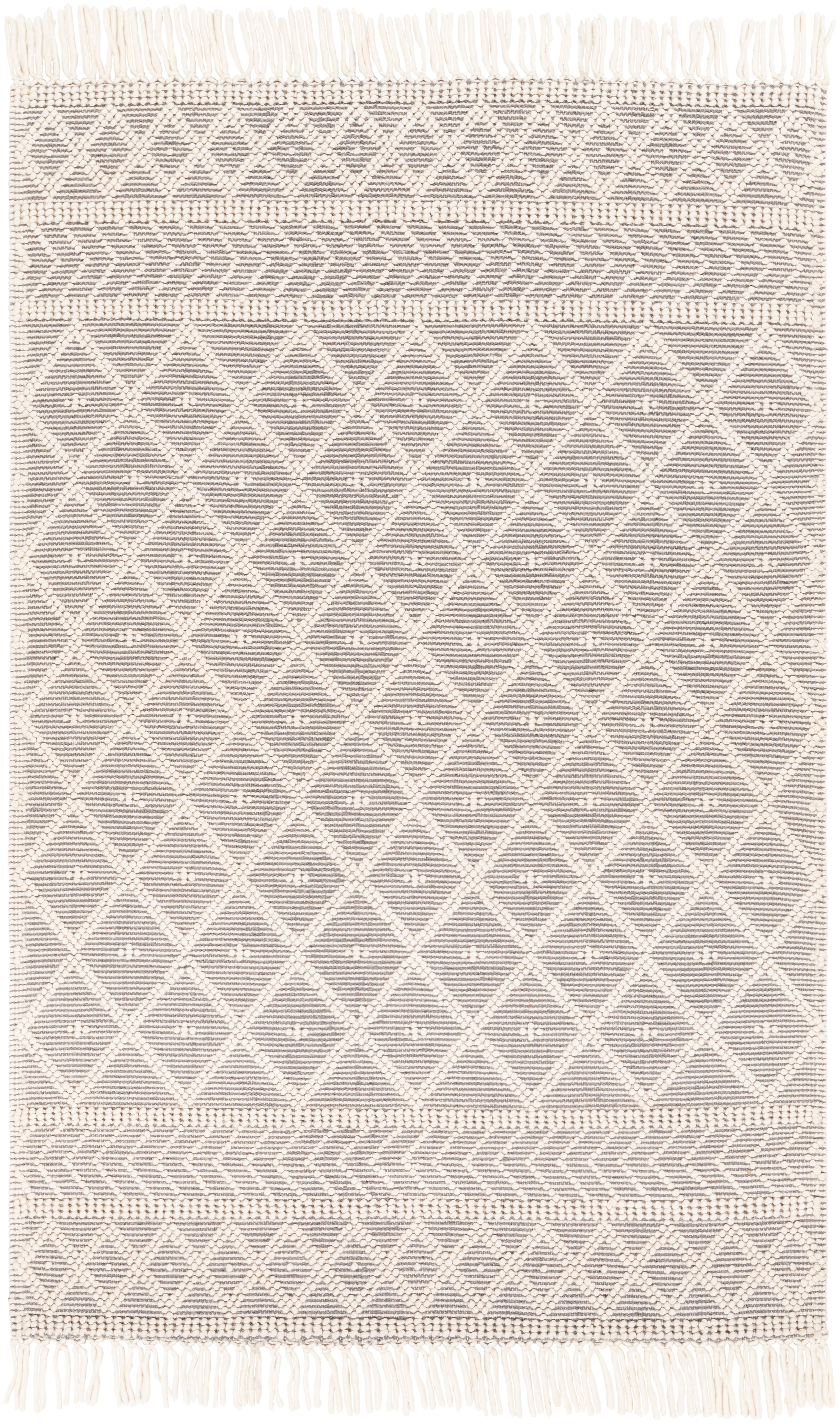 Hand-Woven Casa DeCampo Ivory Charcol Wool Rug