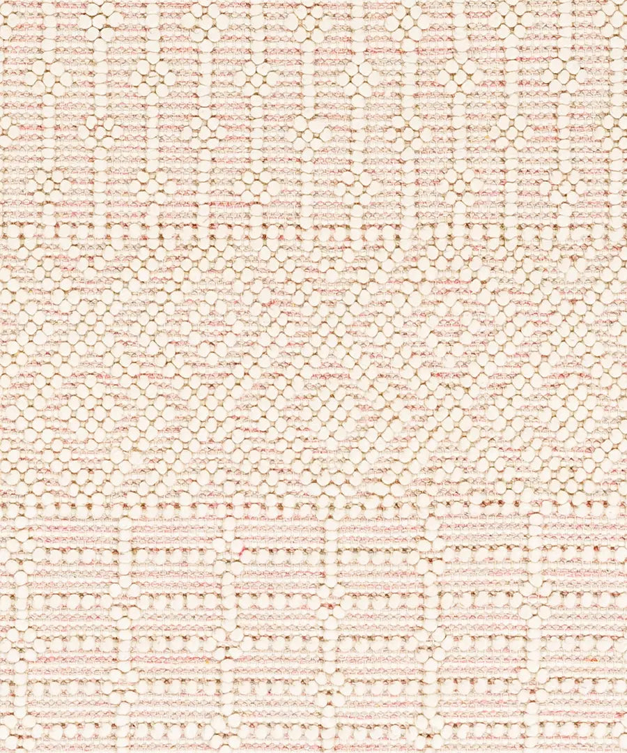 Hand Woven Geometric & Stripes Casa De Campo Beige Wool Rug