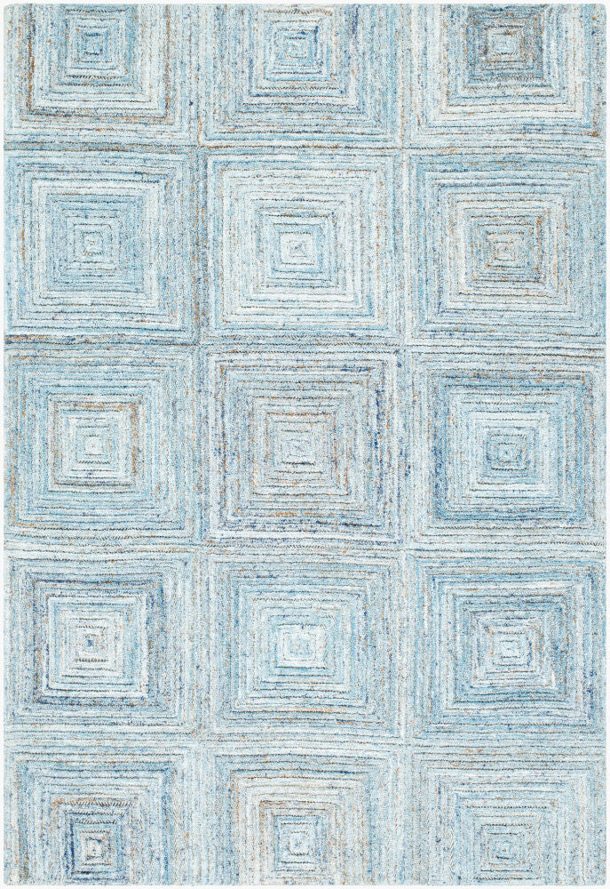 Hand Tufted Calgary Blue Diamond Wool Rug