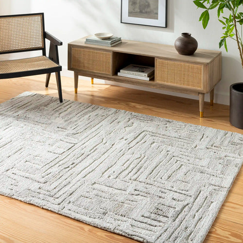 Hand Tufted Calgary White and Ivory Wool Rug