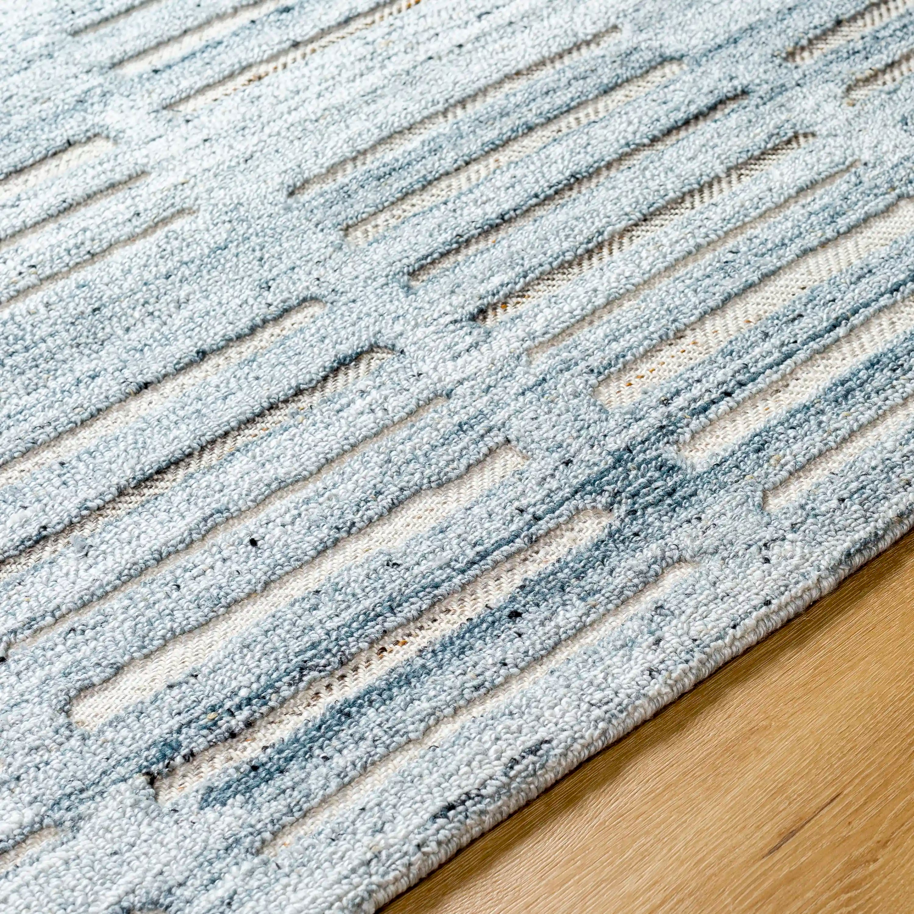 Hand Tufted Calgary Blue Wool Rug