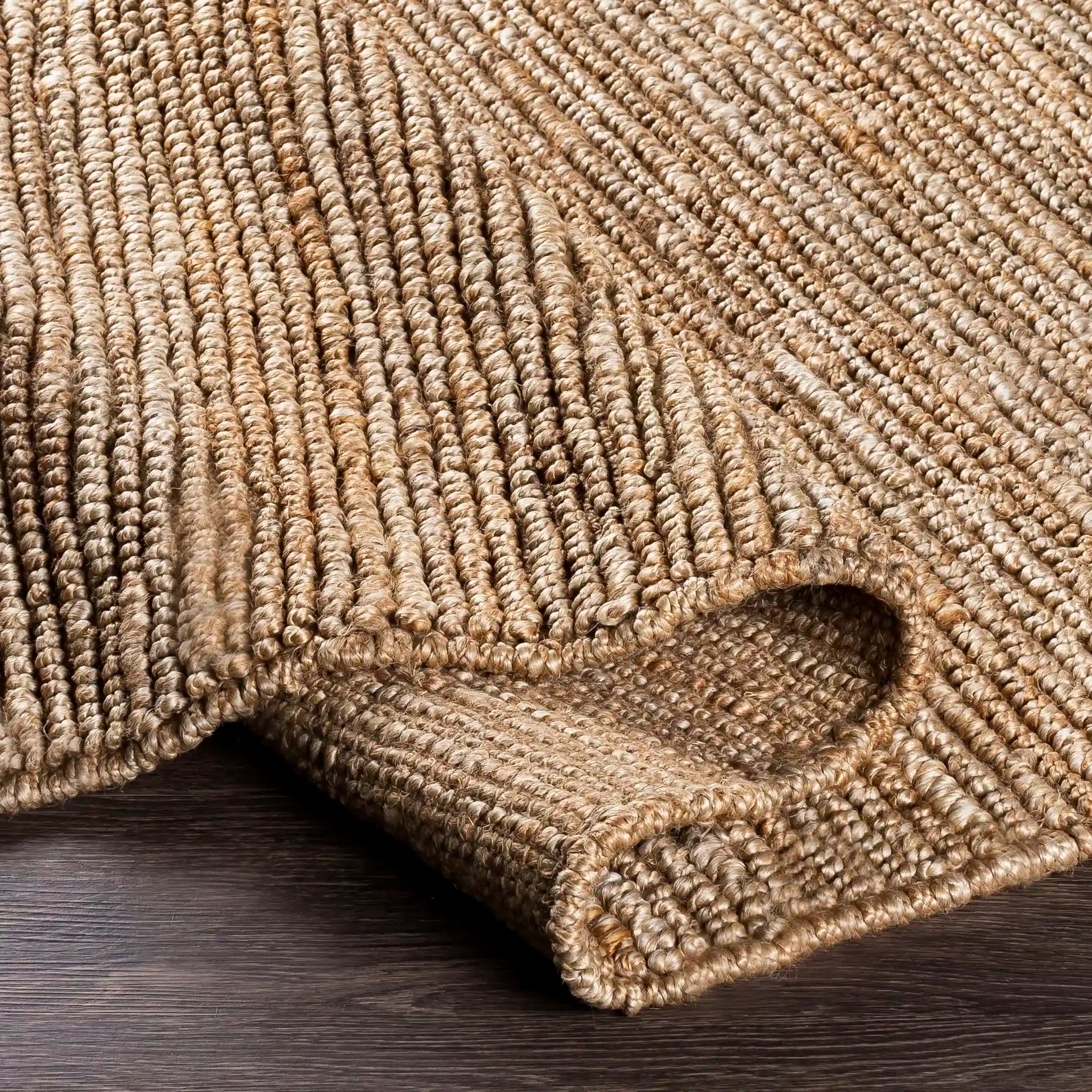 Hand Woven Continental Beige Jute Rug