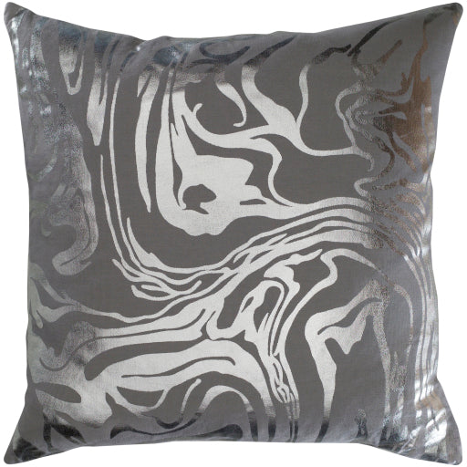 Curve Luxurious Cotton Grey and Silver Pillow Cover