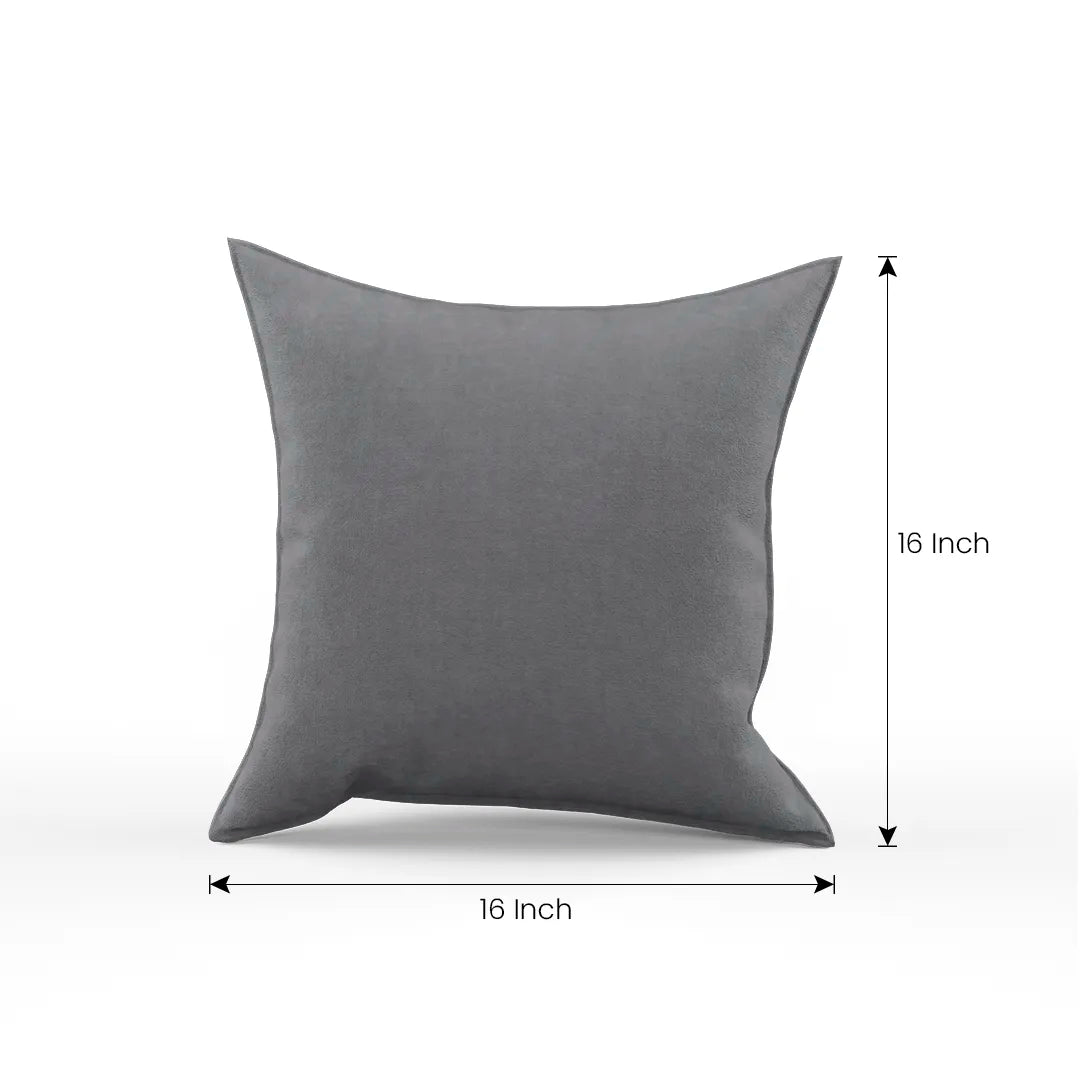Cotton Velvet Charcoal Flange Pillow Cover