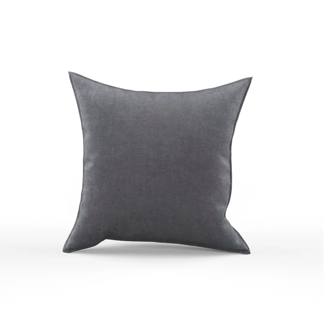 Cotton Velvet Charcoal Flange Pillow Cover