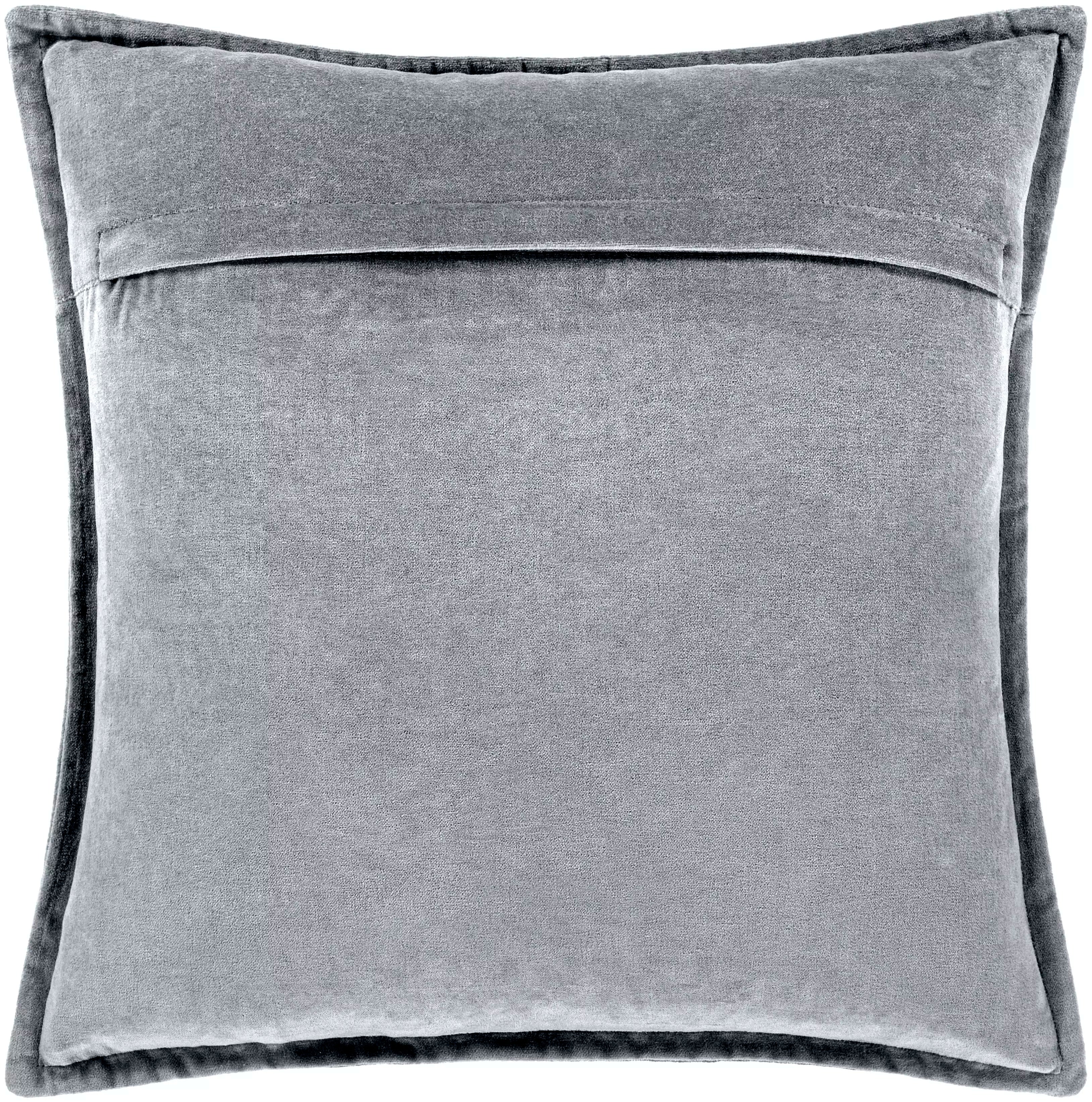 Cotton Velvet Charcoal Flange Pillow Cover