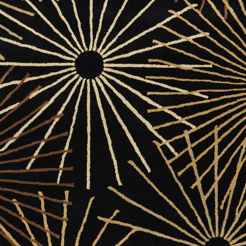 Hand-Tufted Forum  Geometric Black and Brown Wool Rug