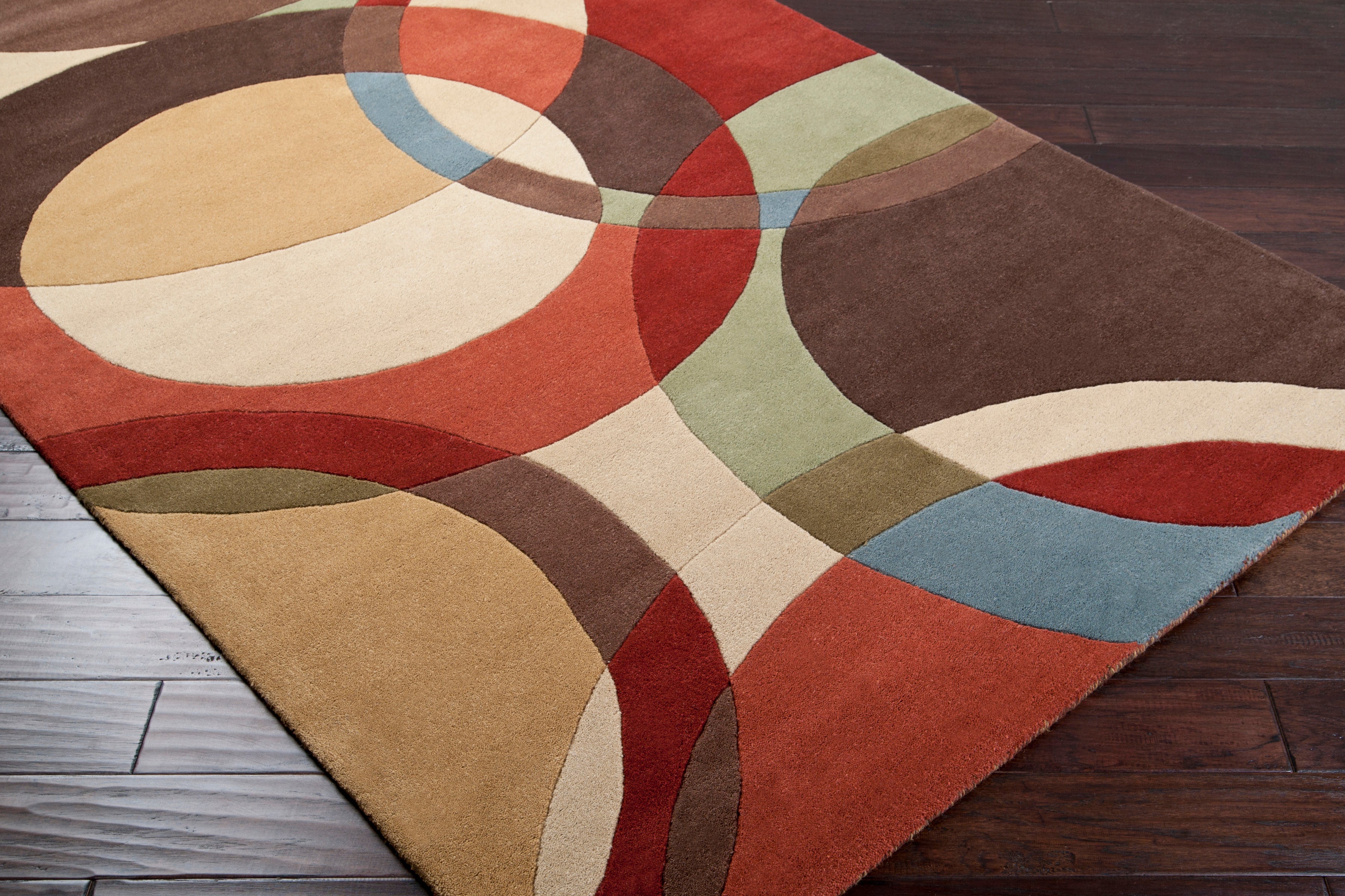 Hand-Tufted Forum  Abstract Tan Wool Rug