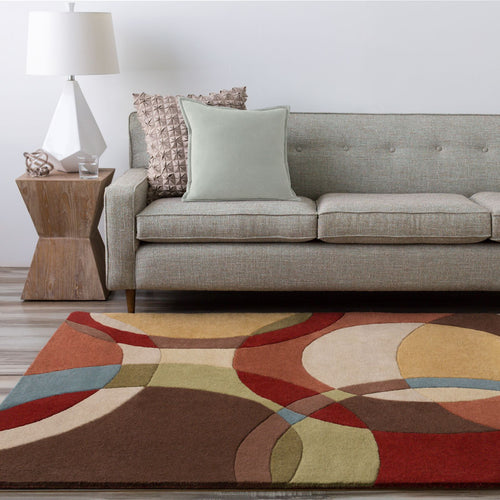 Hand-Tufted Forum  Abstract Tan Wool Rug