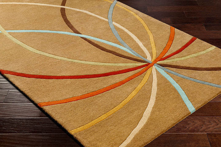 Hand-Tufted Forum Abstract Mustard Wool Rug