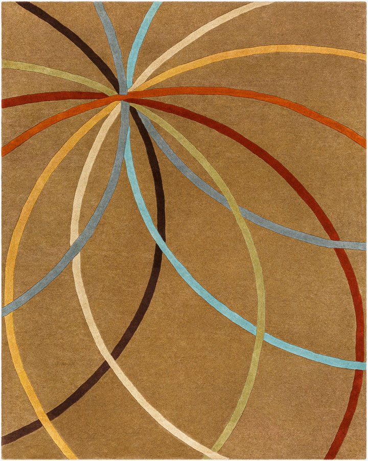 Hand-Tufted Forum Abstract Mustard Wool Rug