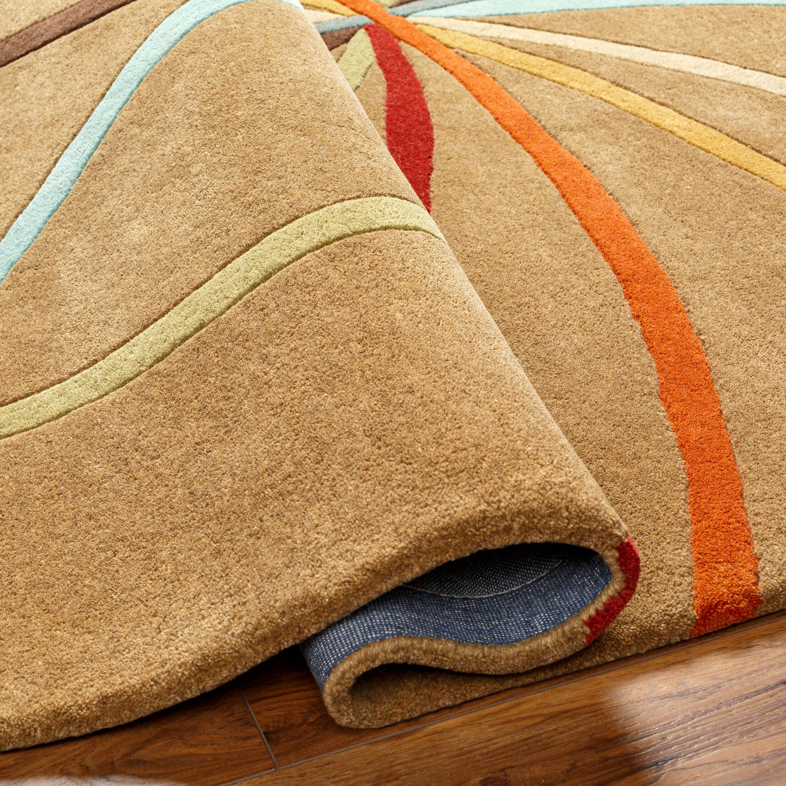 Hand-Tufted Forum Abstract Mustard Wool Rug