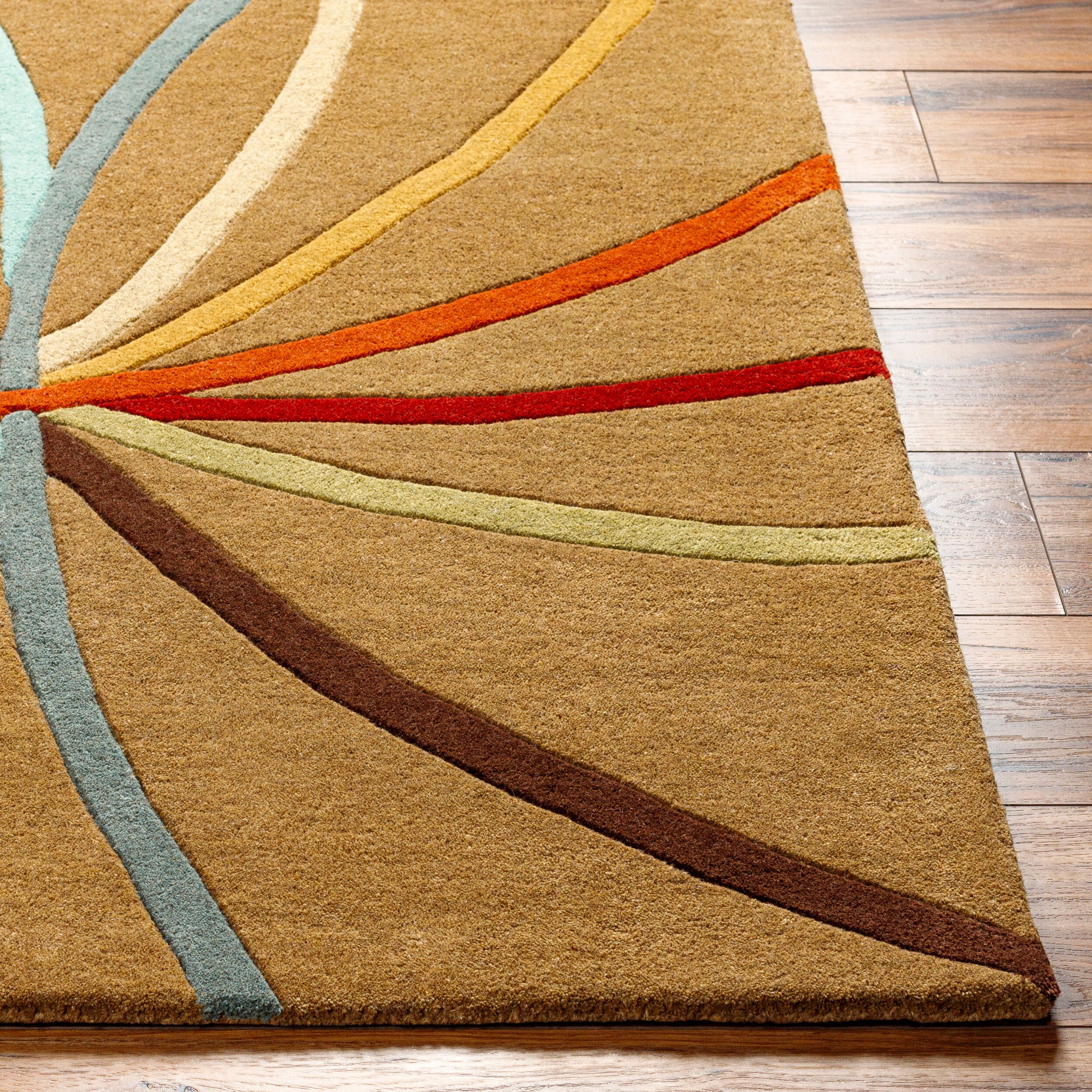 Hand-Tufted Forum Abstract Mustard Wool Rug