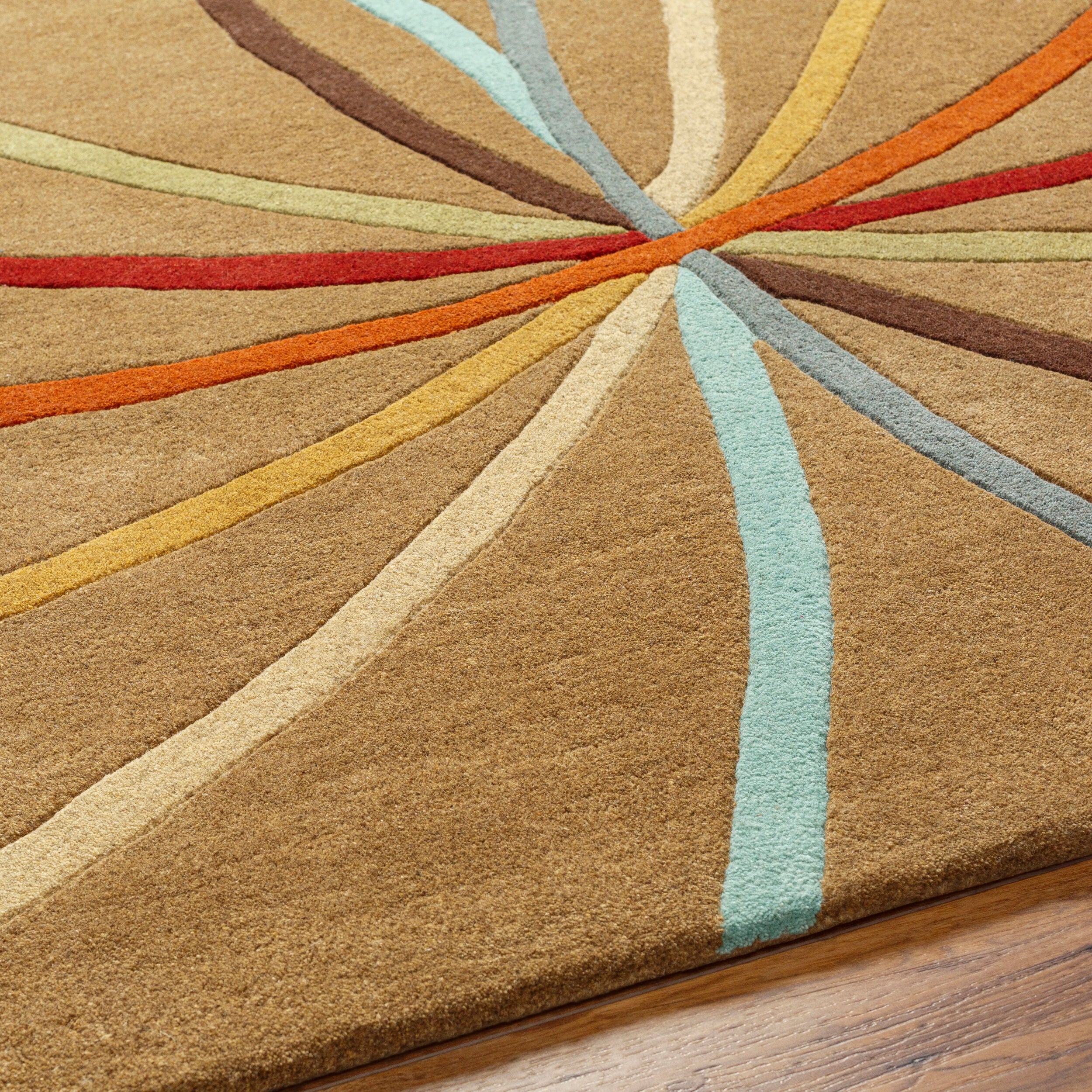 Hand-Tufted Forum Abstract Mustard Wool Rug
