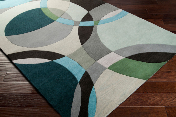 Hand-Tufted Forum Abstract Seafoam Wool Rug