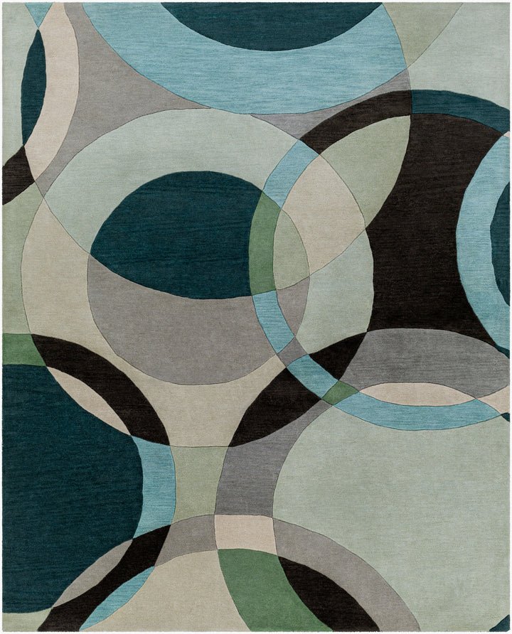 Hand-Tufted Forum Abstract Seafoam Wool Rug