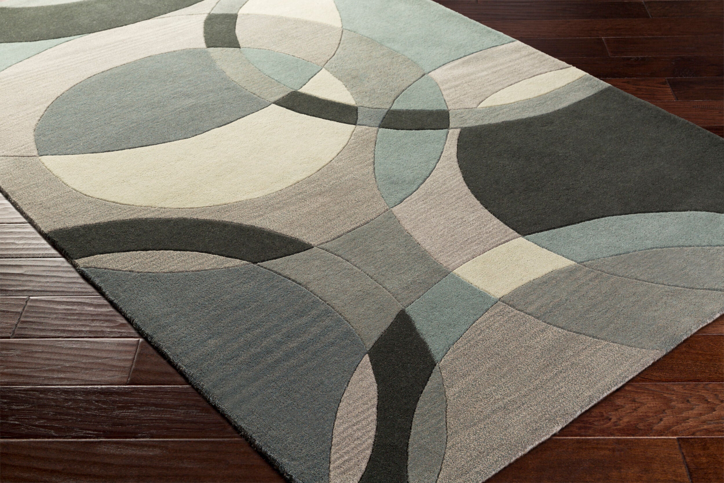 Hand-Tufted Forum Abstract Taupe Wool Rug