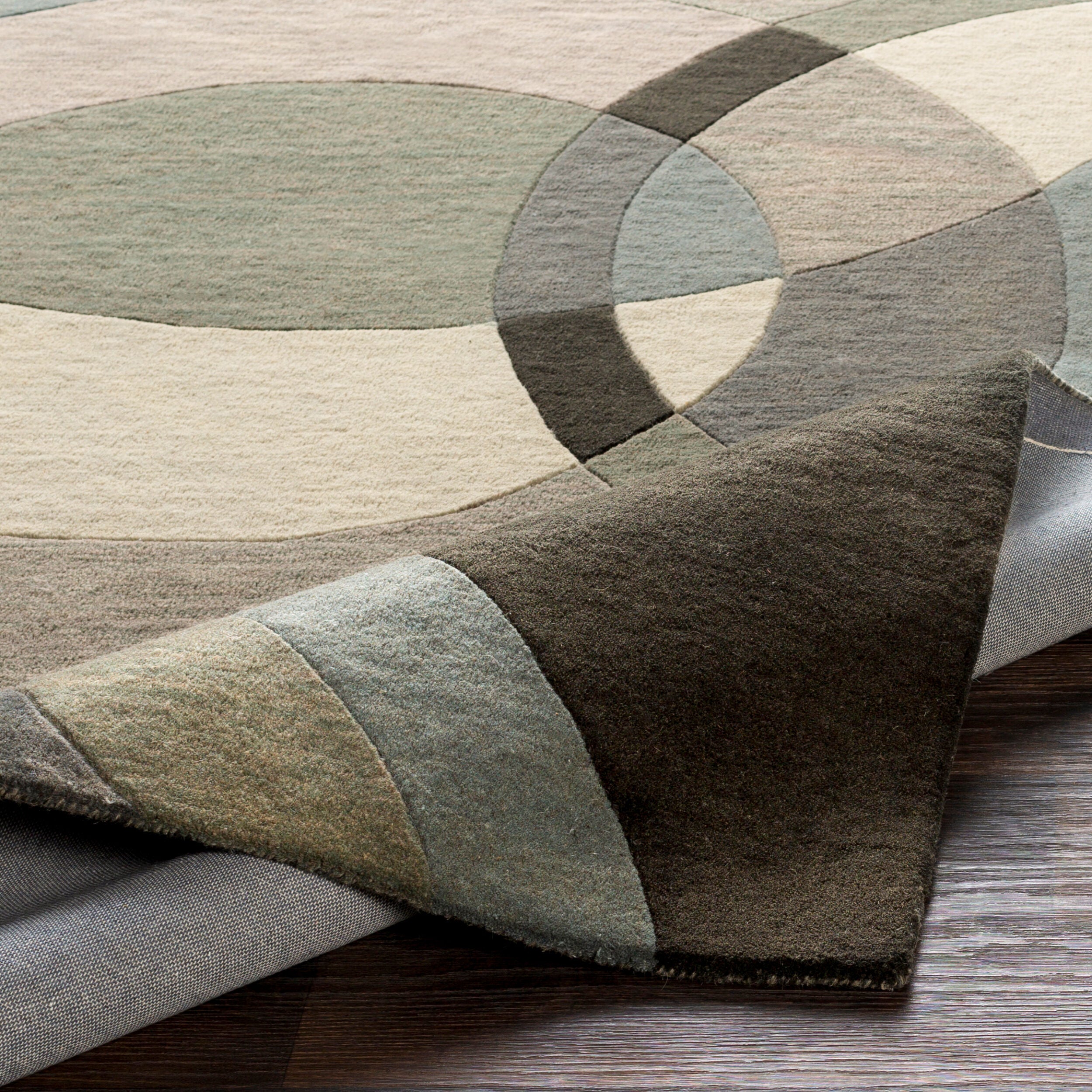 Hand-Tufted Forum Abstract Taupe Wool Rug