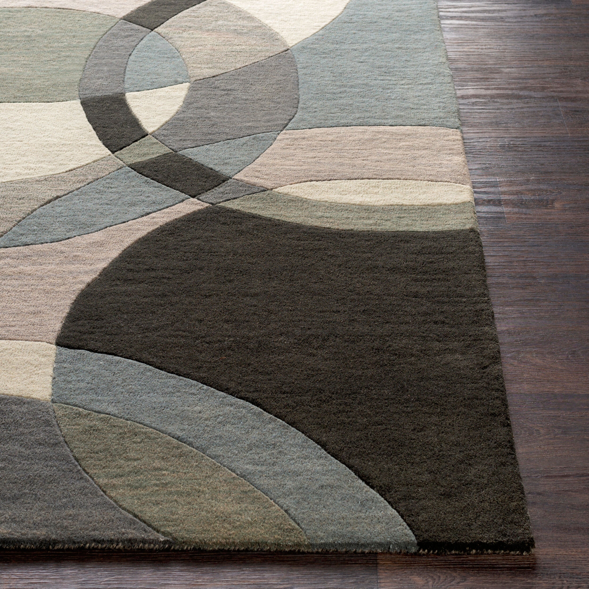 Hand-Tufted Forum Abstract Taupe Wool Rug