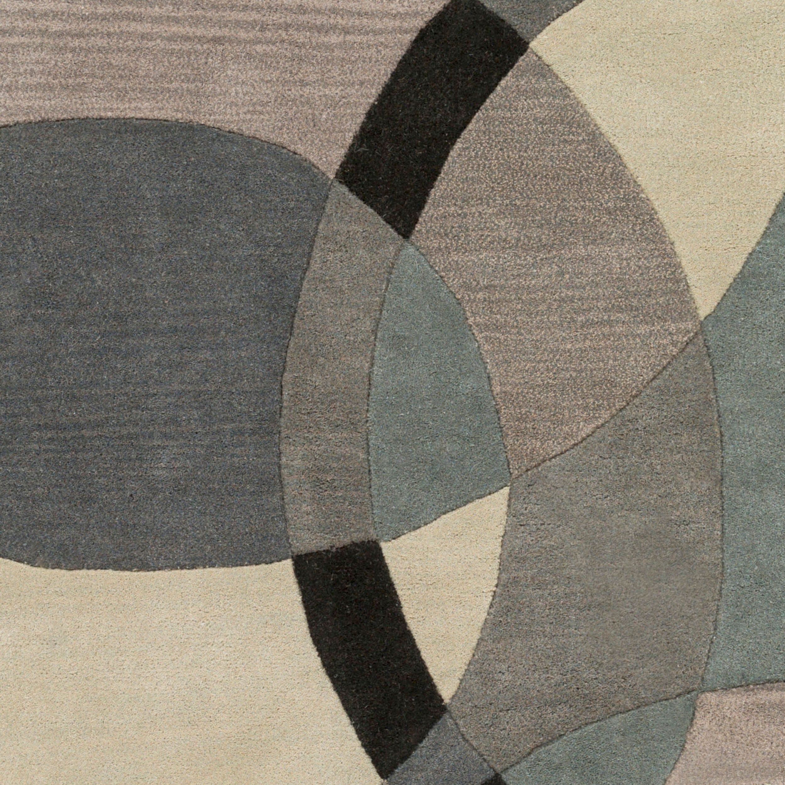 Hand-Tufted Forum Abstract Taupe Wool Rug