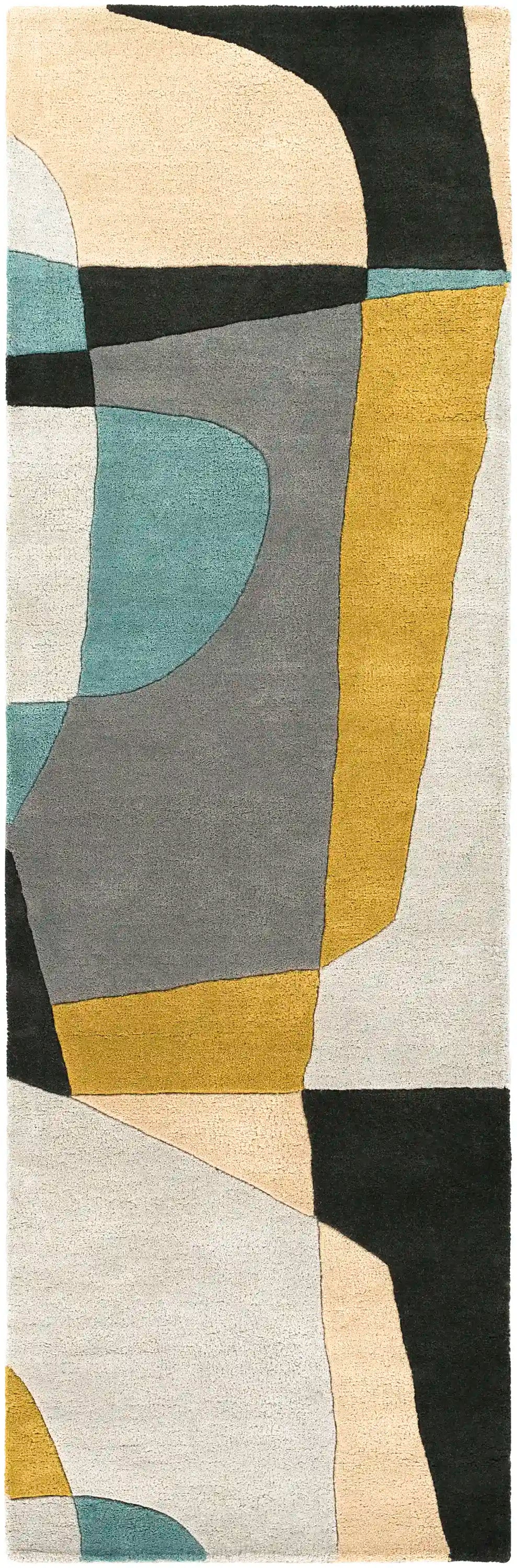 Hand Tufted Yellow and Gray Multicolor Wool Rug