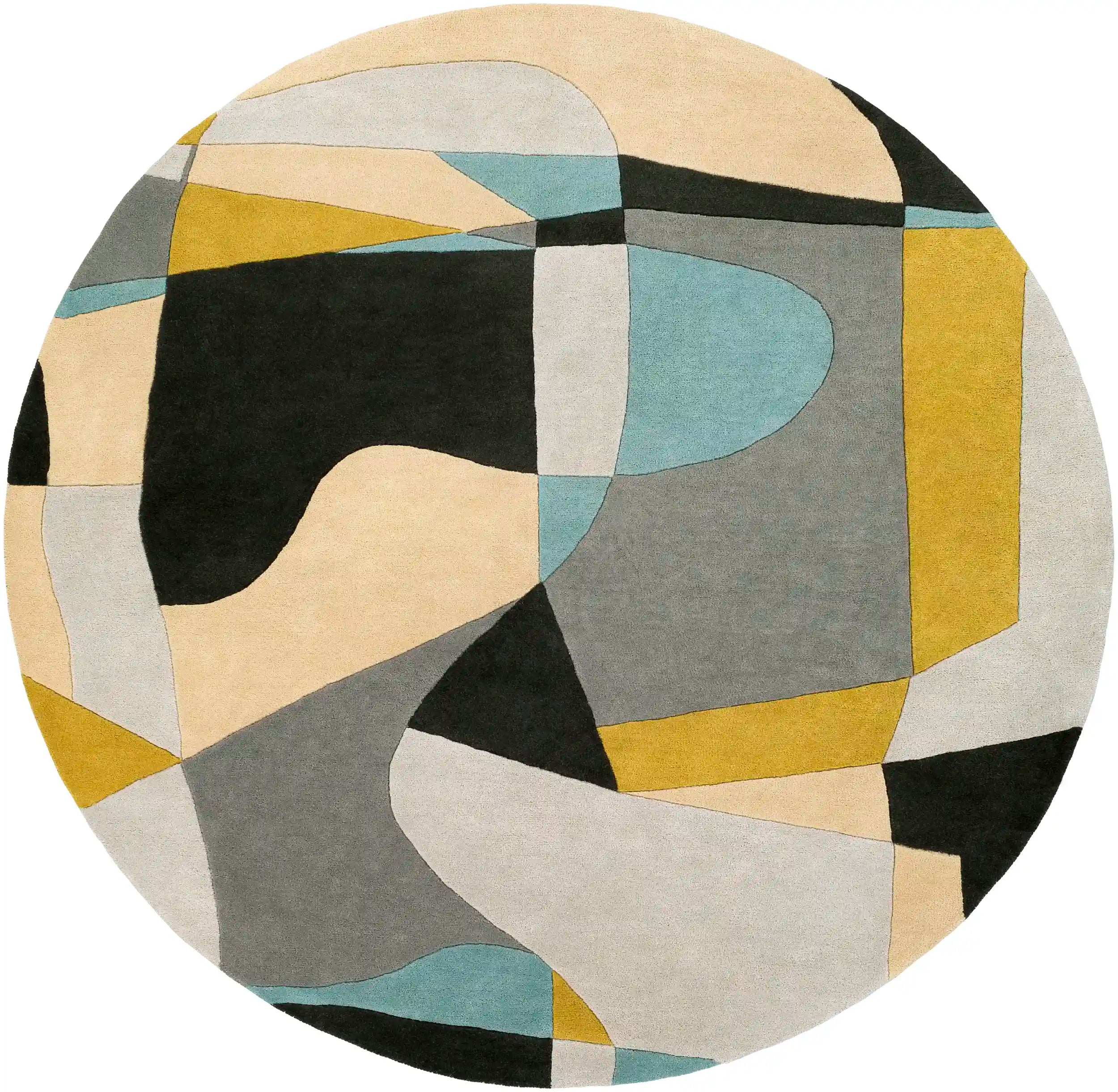 Hand Tufted Yellow and Gray Multicolor Wool Rug
