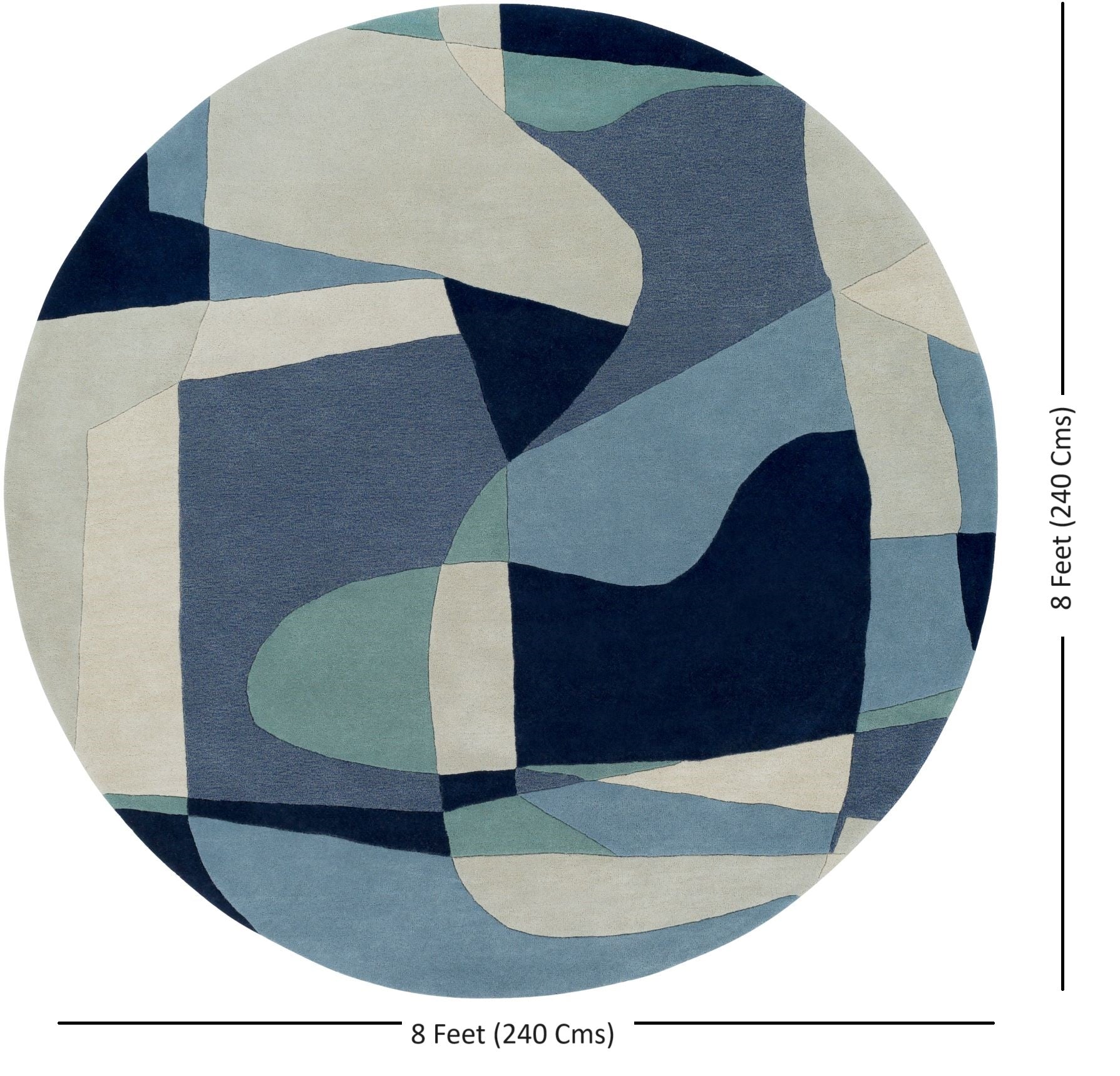 Hand-Tufted Forum Dusty Sage and Blue Wool Rug