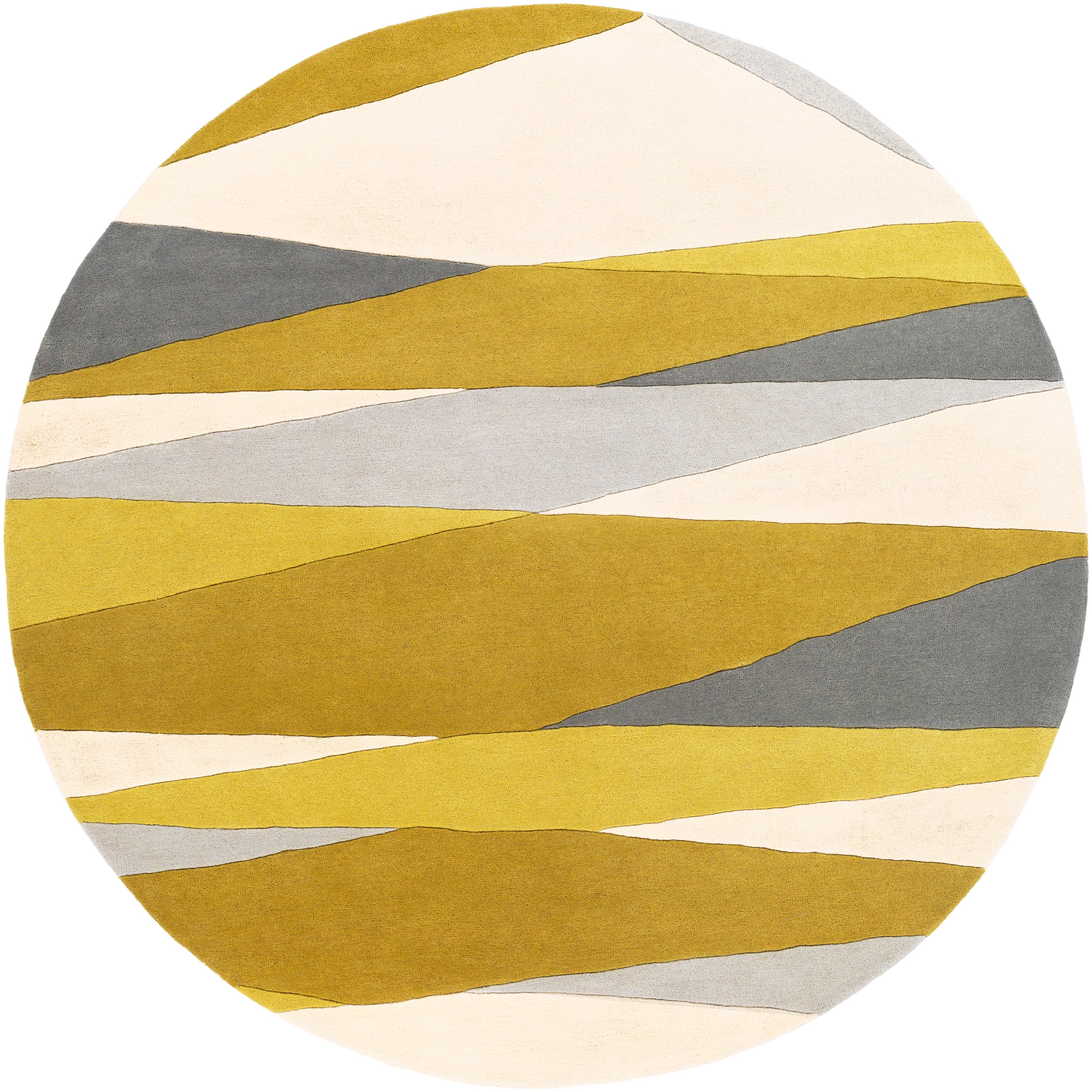 Hand Tufted Yellow and Ivory Wool Rug