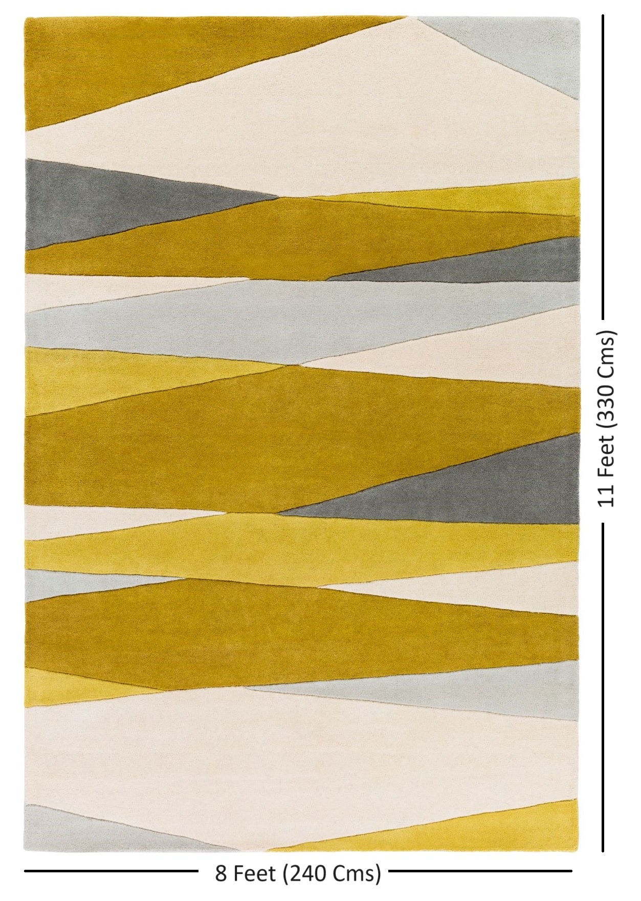 Hand Tufted Yellow and Ivory Wool Rug