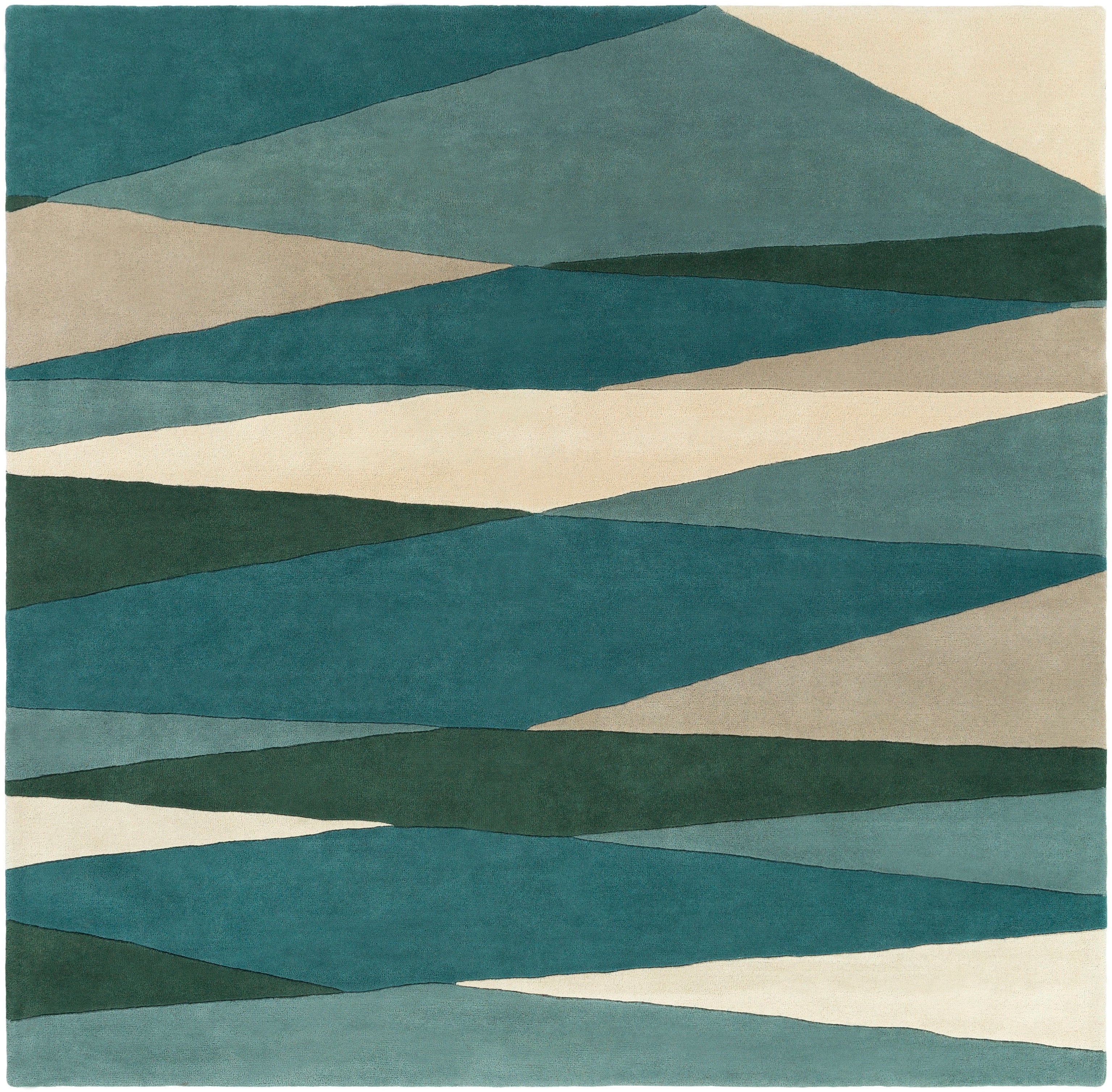 Hand Tufted Sage and Green Wool Rug