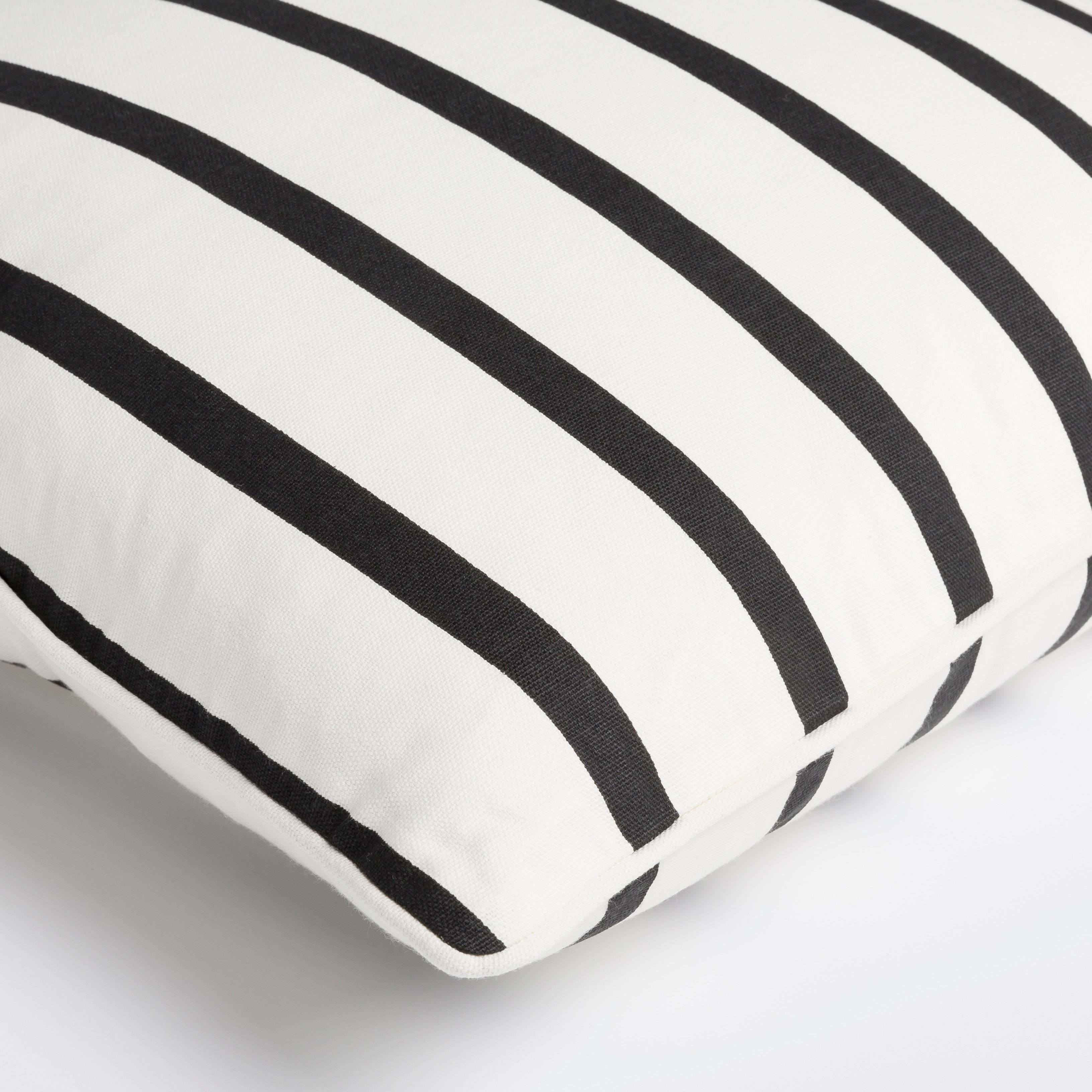Glyph Cotton Ivory & Black Stripes Pillow Cover