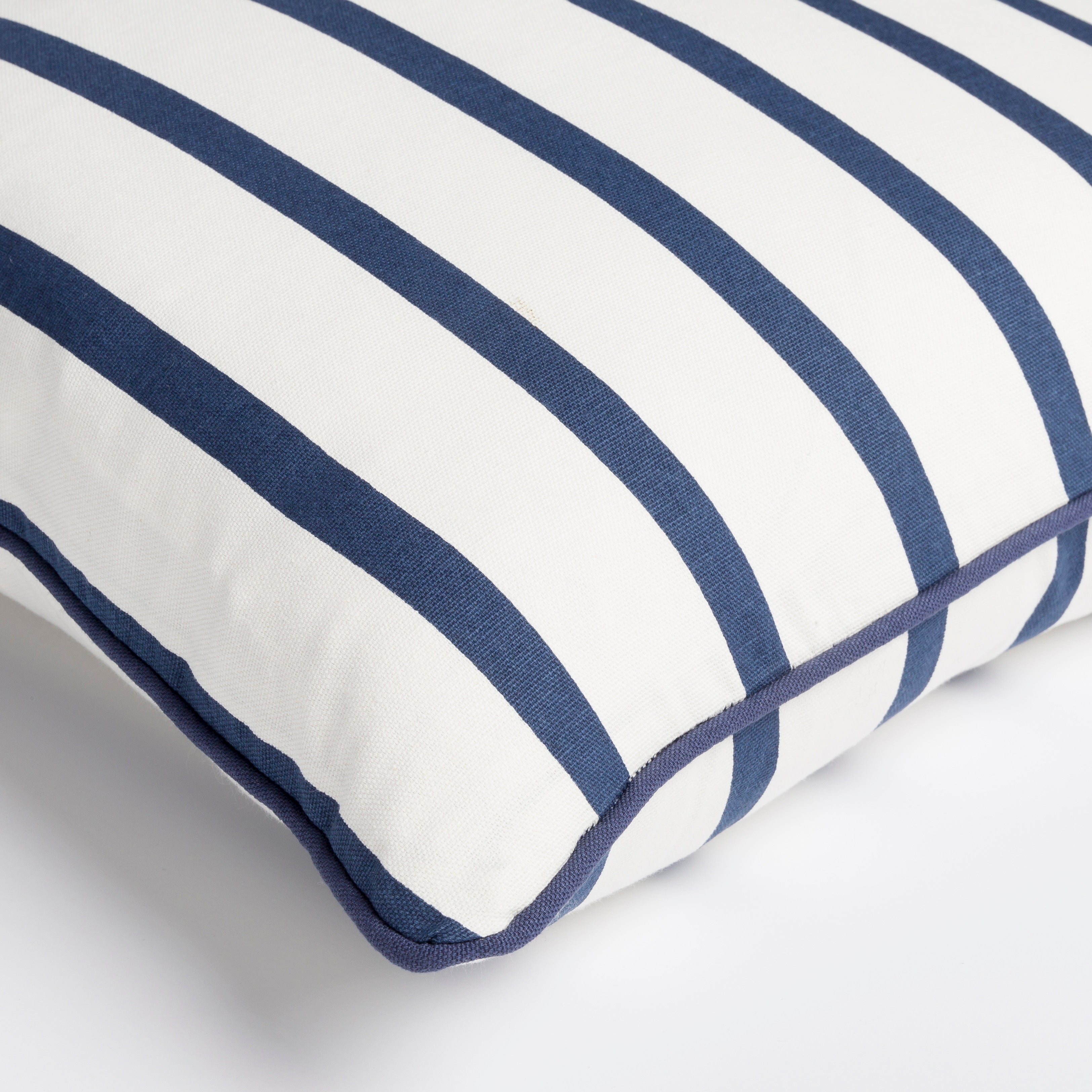 Glyph Cotton Ivory and Blue Stripes Pillow Cover